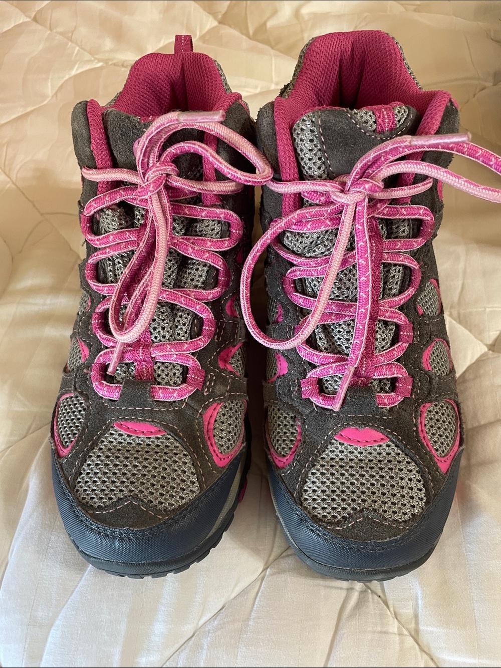 Merrell Kids Gray and Pink Hiking Sneakers